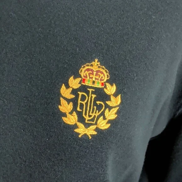 Vintage Ralph Lauren Blue Turtleneck Top Large Logo Long Sleeve - Picture 4 of 9